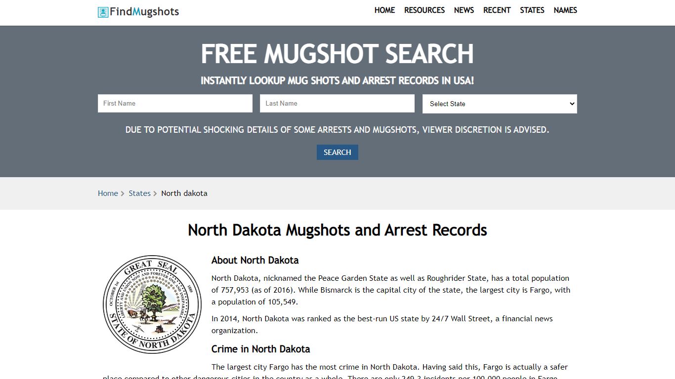 Find North Dakota Mugshots - Find Mugshots